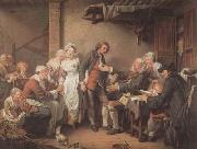 Jean Baptiste Greuze L'Accordee du Village (mk08) France oil painting artist